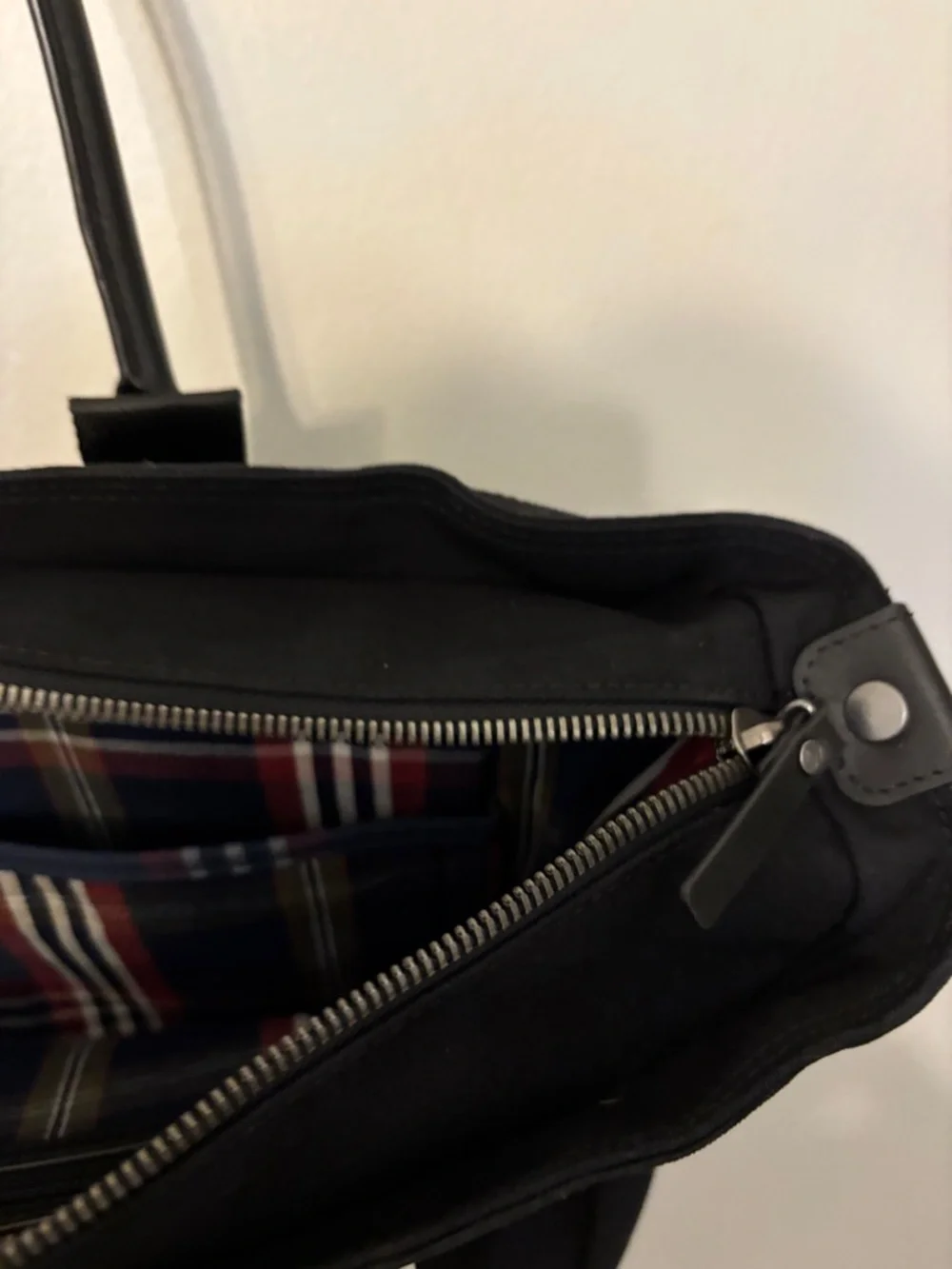 Brooks Brothers Black Canvas Tote with White Logo